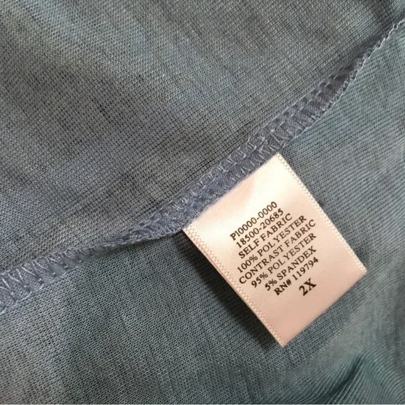 Oneworld Women Top Plus 2X Burnout Stretch 3/4 Sleeve Fairy Whimsigoth Y2K - Picture 4 of 6